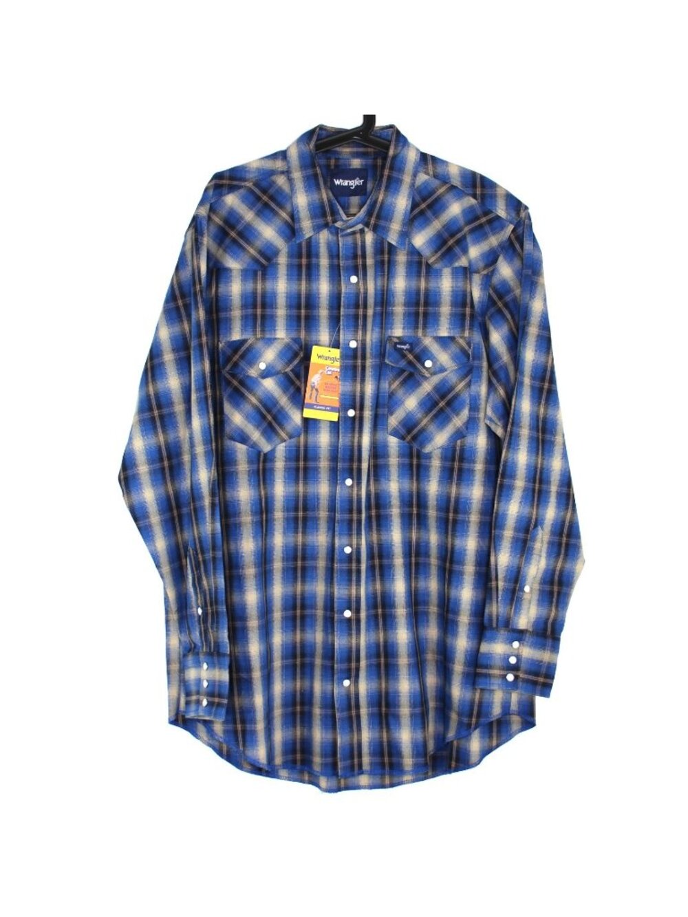 Wrangler Mens XLT XL Tall Western Plaid Pearl Snap Button Up Shirt NEW K742
